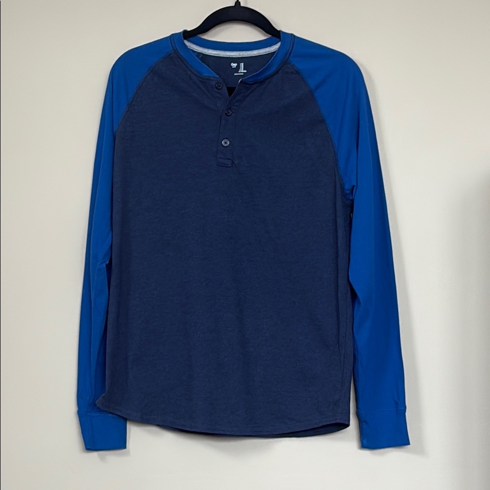 GAP Two-Tone Blue Long Sleeve Henley